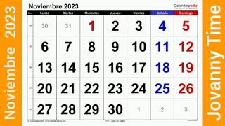 Calendario  Noviembre 2023 [upl. by Corron]