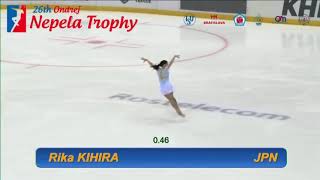 紀平 梨花 Rika Kihira  SP 2018 Ondrej Nepela Trophy  Slowmotion replays  3A 3F3T 3Lz Step Sequence [upl. by Dranal]