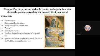 GCSE English Eduqas Poetry Analysis for London by William Blake [upl. by Egreog210]