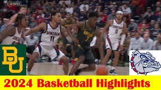 8 Baylor vs 6 Gonzaga Basketball Game Highlights 11 4 2024 [upl. by Sulamith]