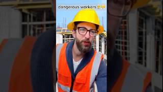 dangerous workers👷‍♂️😤2 workers work danger failure job construction funny adamrose [upl. by Enaht]