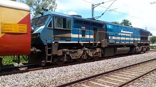 Mysore Vishwamanava Express with BLEED BLUE KJM WDG4  Indian railways [upl. by Sregor866]