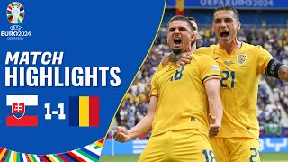 Slovakia vs Romania  11  Highlights  UEFA Euro 2024 [upl. by Ruyle432]