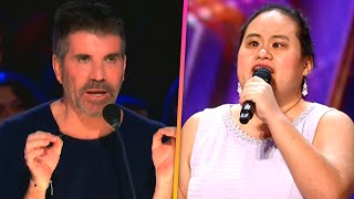 AGT Golden Buzzer Simon Cowell Praises Blind Autistic Singer [upl. by Namwob]