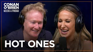 Nikki Glaser Was Inspired By Conan’s Episode Of “Hot Ones”  Conan OBrien Needs A Friend [upl. by Ahsinaw240]