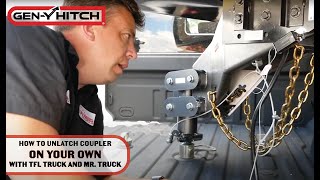 How to Unlatch AutoLatch Coupler solo GENY HITCH [upl. by Suciram]