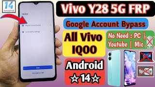 Vivo Y28 5g Frp Bypass  All Vivo Android 13  14 Frp unlock  Vivo Y28 5G FRP Bypass Android 14 [upl. by Gobert136]