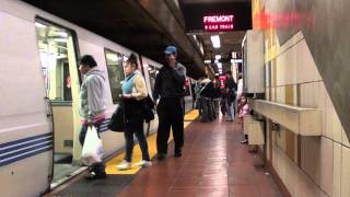 Fremont Train Arriving at 24th St Mission BART HD [upl. by Ihcas]