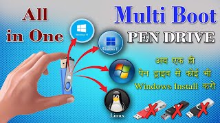 Multi OS Bootable Pen drive  Windows 10 11 and Linux All windows in one pendrive  All in One [upl. by Aicen537]