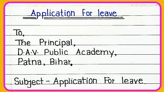 Application for leave  Application for leave one day  Application for leave class 8  English [upl. by Hanid961]