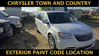 Chrysler Town amp Country  EXTERIOR PAINT COLOR CODE LOCATION 2011  2016 [upl. by Ahtekahs]