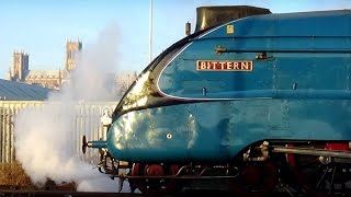 LNER A4 Bittern 4464 at Lincoln 301214 Plus GBRF amp EWS Freight [upl. by Ari]