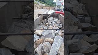 Stone wall concrete pouring process [upl. by Maher239]