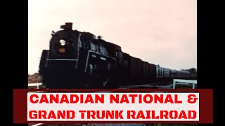 CANADIAN NATIONAL amp GRAND TRUNK RAILROAD STEAM LOCOMOTIVES IN ACTION 1958 TRAIN FILM MD53174 [upl. by Enylecoj]