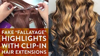 Fake quotFallayagequot Highlights with ClipIn Hair Extensions [upl. by Asirrac]