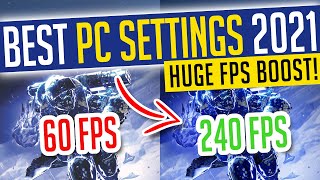 Destiny 2  BEST PC SETTINGS 2021 HUGE FPS Boost amp Improved Graphics [upl. by Aislehc]