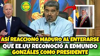 MADURO SE ENTERA EN VIVO QUE EEUU RECONOCIÓ A EDMUNDO GONZÁLES COMO PRESIDENTE ELECTO [upl. by Evie]