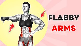 Simple FLABBY ARMS Workout ➜ 5 Minute Standing Exercises  ANYONE CAN DO IT [upl. by Heinrik]