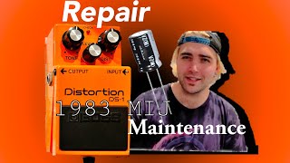 Boss DS1 MIJ 1983 PSA ModRepairMaintenance Check indicator flashingPedal Demo [upl. by Alemaj858]