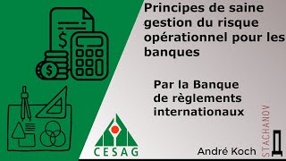 Principes de saine gestion du risque opérationnel Bâle II Banque des règlements internationaux BRI [upl. by Avrom995]