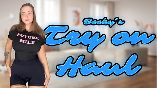 4K SEETHROUGH TOPS WITH BECKY  TRY ON HAUL AT HOME [upl. by Ellocin]