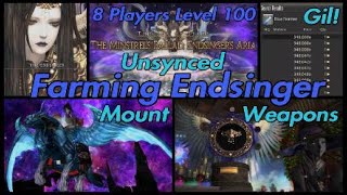 FFXIV Endsinger Unsynced 8 Player Mount Farm at Level 100 Endsingers Aria Extreme [upl. by Amilb]