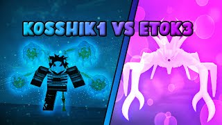 KosshiK1 vs Eto  Strongest Kakuja Battle  1v1  Etok3 vs KosshiK1 in Ro Ghoul  Ro Ghoul Gameplay [upl. by Ayifa538]