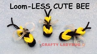 NEW Rainbow LoomLESS CUTE BEE EASY Charm Tutorials by Crafty Ladybug How to DIY [upl. by Nossaj852]