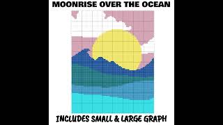 Moonrise Over The Ocean C2C amp Tapestry Crochet Pattern amp Chart by Magic Yarn Pixels [upl. by Nyltac]