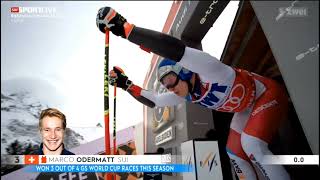 Marco Odermatt  Bestzeit 1 Lauf  Riesenslalom Adelboden 2022 [upl. by Hanan]