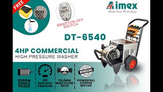 Aimex Commercial Heavy Duty High pressure Washer  DT6540  4HP Motor  Auto Stop [upl. by Anselmi]