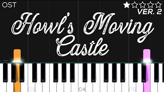 Howl’s Moving Castle Theme  EASY Piano Tutorial [upl. by Pietro661]