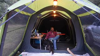 Car Tent Camping In Rain Storm With Dog [upl. by Barby549]