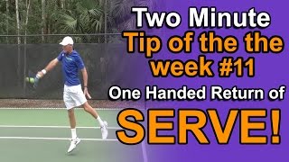 Tennis Lessons  One Handed Backhand Return Of Serve [upl. by Ynohtnaed]