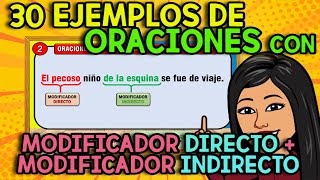 30 ORACIONES con MODIFICADOR DIRECTO  INDIRECTO [upl. by Paske]