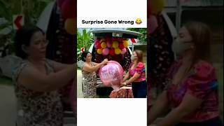 Surprise Gone Wrong 🤷‍♀️🙌😂 shorts funny trending memes viralvideo [upl. by Leuqcar]