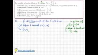 étudier une fonction définie par une intégrale  Maths  Terminale S Exercice Bac très important [upl. by Janene]