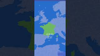 Top 5 Countries With Highest Nominal GDP in Europe mapper mapping geography shortsfeed shorts [upl. by Anemolif]