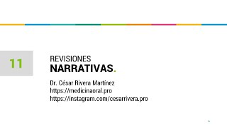 Qué son las revisiones narrativas de la literatura científica  Dr César Rivera [upl. by Clynes]