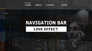 Navigation Bar With Hover Line Effect  HTML And CSS [upl. by Berry]