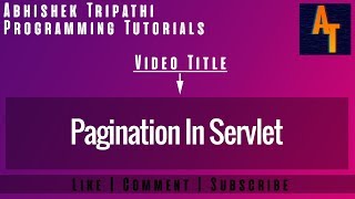 pagination in servlet paging in servlet [upl. by Nylrak979]