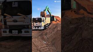 working time with land truck and excavator excavator [upl. by Eidassac]