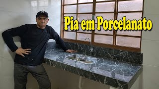 Como fazer Pia de Porcelanato  Pia de Porcelanato [upl. by Medrek]