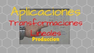 Transformaciones Lineales Aplicaciones en Produccion [upl. by Herrera155]