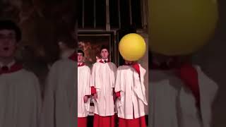 Choir boy using helium balloon [upl. by Norrehc]