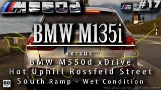 BMW M135i vs BMW M550d xDrive Touring Hot Uphill Rossfeld Street South ramp Made with Waylens™ 17 [upl. by Sherilyn]