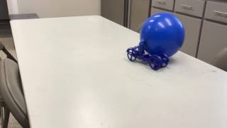 3D Printed Single Cylinder Air Engine Car Balloon Powered [upl. by Aleydis390]