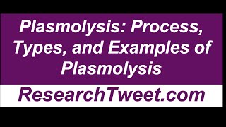 Plasmolysis Process Types and Examples of Plasmolysis [upl. by Rheingold]