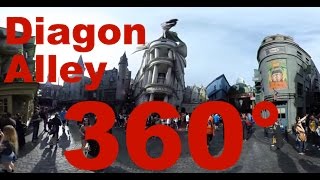 360° Walk through Diagon Alley in The Wizarding World of Harry Potter [upl. by Ulysses897]