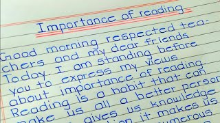 Importance of reading  essay on importance of reading  paragraph writing in English [upl. by Naol]